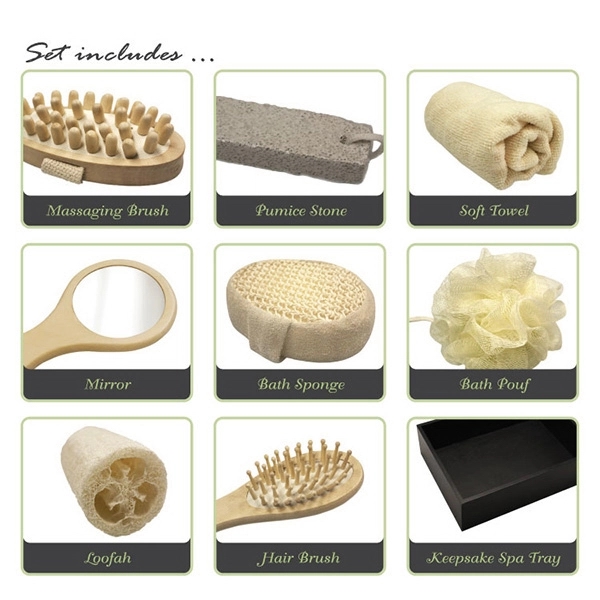 9 pc spa set. Keepsake spa tray filled with all the... from ASI 30112 ACE Products / Ace Line