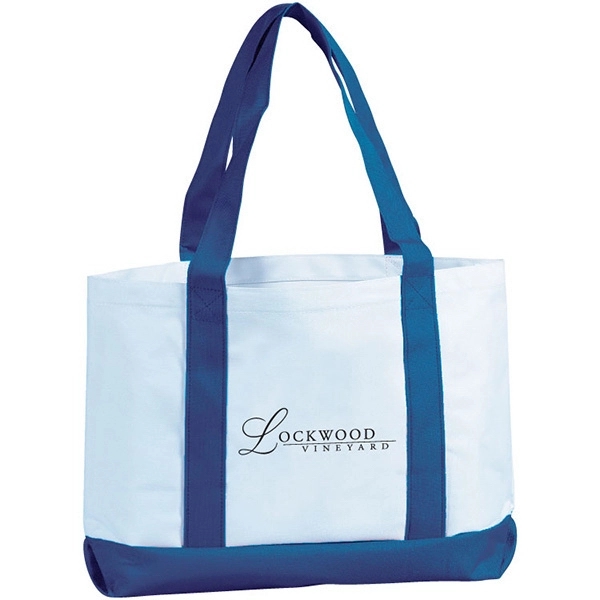 Two tone tote bag with front pocket and  22" handles.... from ASI 30112 ACE Products / Ace Line