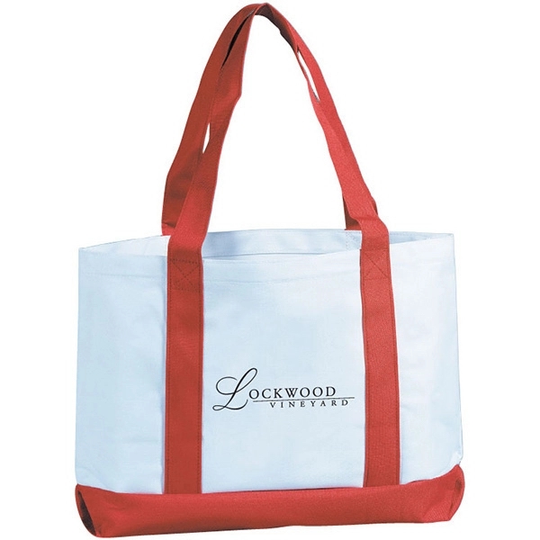 Two tone tote bag with front pocket and  22" handles.... from ASI 30112 ACE Products / Ace Line