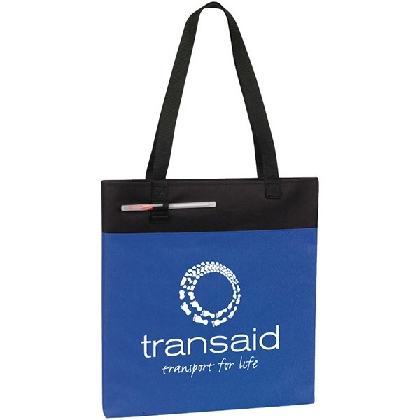 Tote bag with double pen loops. 600 denier poly with PVC... from ASI 30112 ACE Products / Ace Line