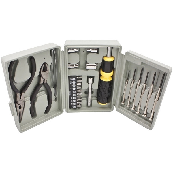 Tool set. Includes screwdrivers, sockets, pliers, wire cutter stripper and ratchet.... from ASI 30112 ACE Products / Ace Line