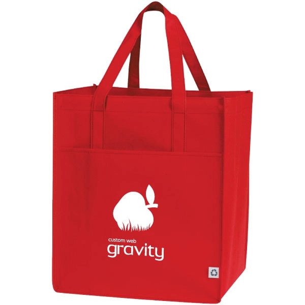 Large capacity shopping tote bag with front pocket. Recyclable.... from ASI 30112 ACE Products / Ace Line