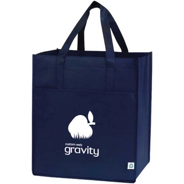 Large capacity shopping tote bag with front pocket. Recyclable.... from ASI 30112 ACE Products / Ace Line