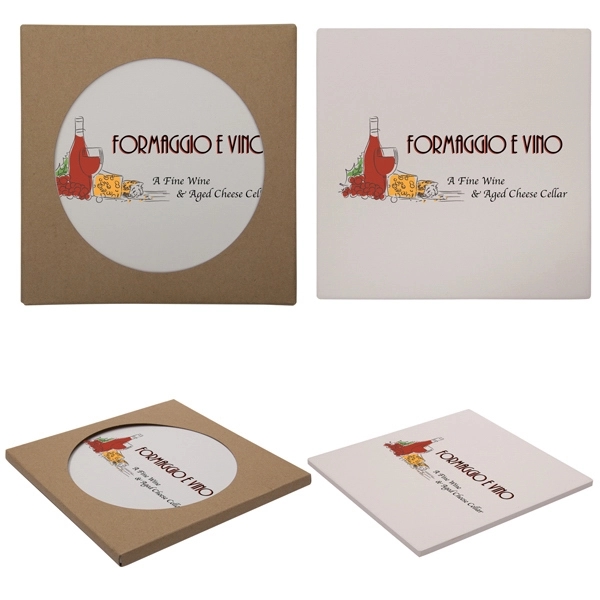 Square shaped absorbent stone trivet with cork backing and pad printed... from ASI 62190 Illini