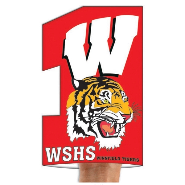 Number One shaped digitally printed rally hand in full color.... from ASI 67620 Lion Circle Corp / Lion/Circle