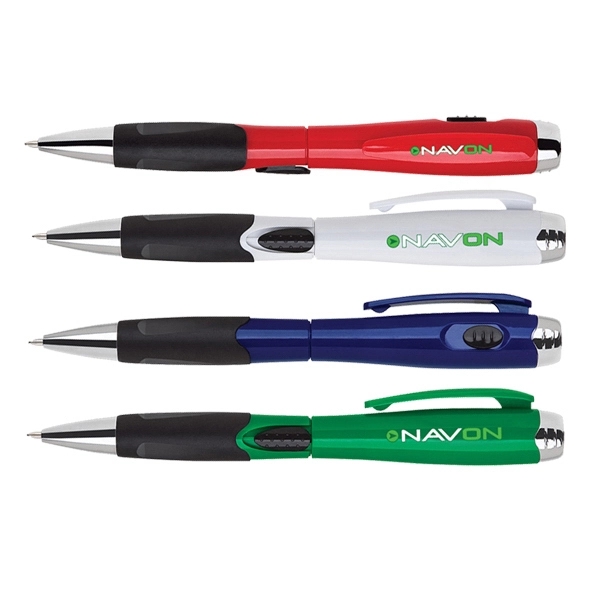 Retractable plastic pen with two click button options... from ASI 40544 Binaco / Binaline