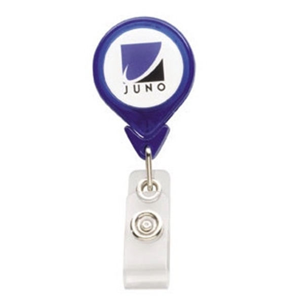 Tear Drop Shape Retractable Badge Holder with bulldog clip and 36"... from ASI 73871 Next Promotions LLC