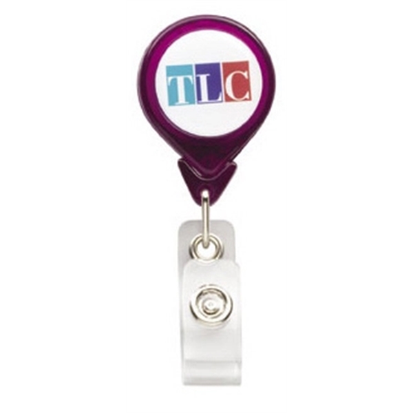 Tear Drop Shape Retractable Badge Holder with bulldog clip and 36"... from ASI 73871 Next Promotions LLC