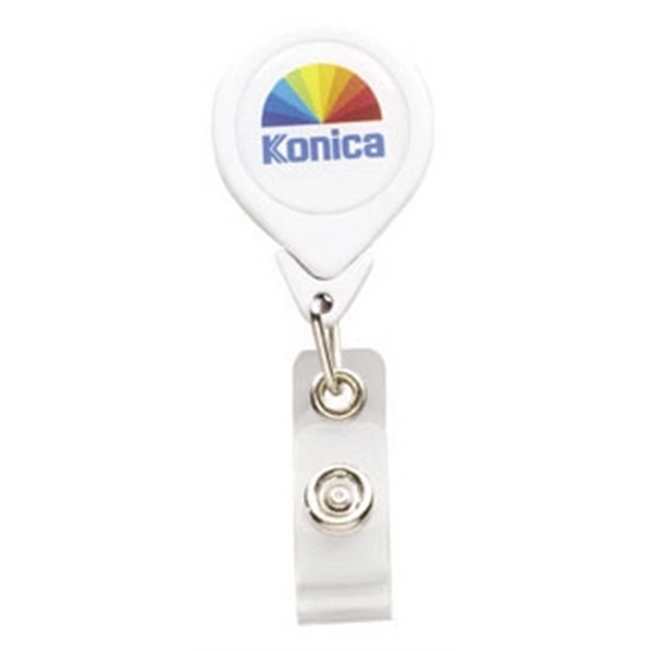 Tear Drop Shape Retractable Badge Holder with bulldog clip and 36"... from ASI 73871 Next Promotions LLC