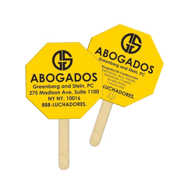 6" Octagon double side liquid laminated offset sandwiched fan with high... from ASI 67620 Lion Circle Corp / Lion/Circle