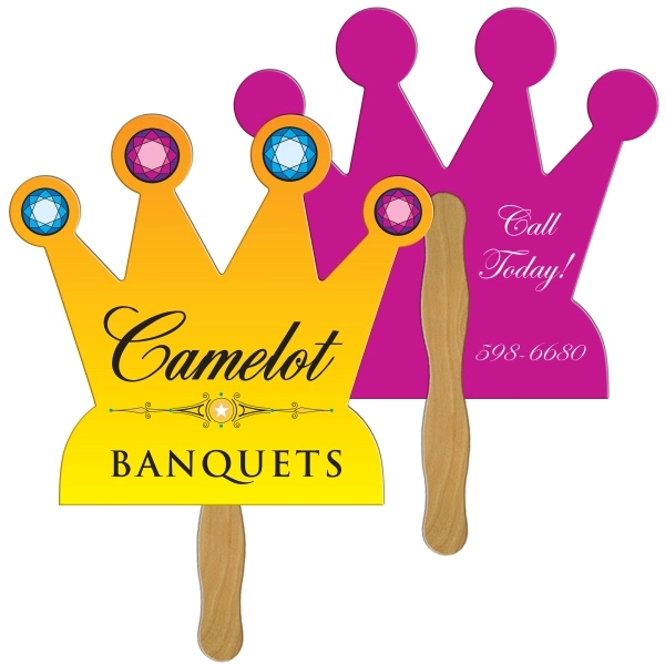 Crown shaped digital economy fans with double sided film lamination.... from ASI 67620 Lion Circle Corp / Lion/Circle