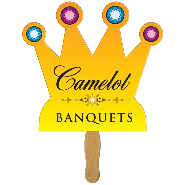 Crown shaped digital economy fans with double sided film lamination.... from ASI 67620 Lion Circle Corp / Lion/Circle