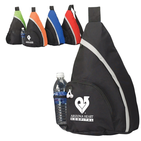Sturdy 600 denier polyester sling backpack with PVC backing.... from ASI 30112 ACE Products / Ace Line