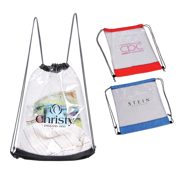 Transparent drawstring bag, clear PVC, phthalate level less than 0.1%... from ASI 79384 Preferred Nation Inc / G-tech