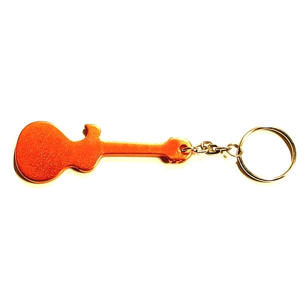 Guitar shaped aluminum bottle opener with key chain.... from ASI 74585 Nu Promo International / Nu Promo Line