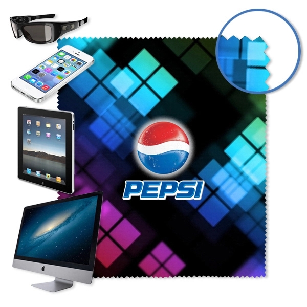 6" x 6" microfiber cloth with full dye sublimation printing.... from ASI 30442 Above & Beyond Advertising Products