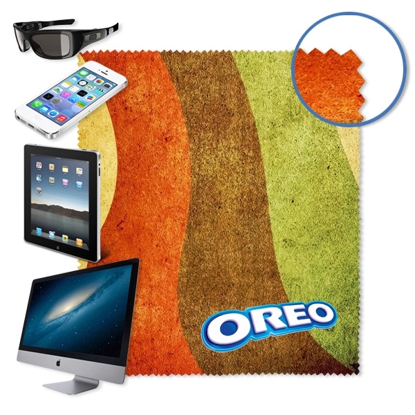 10" x 10" microfiber cloth with full dye sublimation printing.... from ASI 30442 Above & Beyond Advertising Products