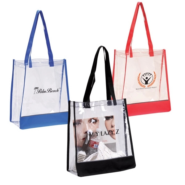 See through tote, designed for security purposes, good for events, clear... from ASI 79384 Preferred Nation Inc / G-tech