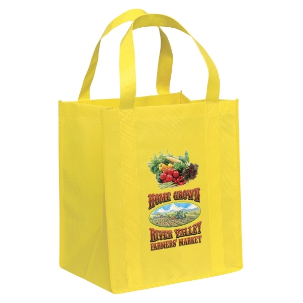 Non-Woven Polypropylene grocery tote with dual reinforced handles.... from ASI 37940 Bag Makers Inc