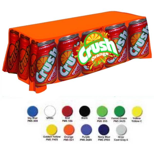 8' x 30" x 29" polyester tablecloth with digitally printed front/sides.... from ASI 30442 Above & Beyond Advertising Products