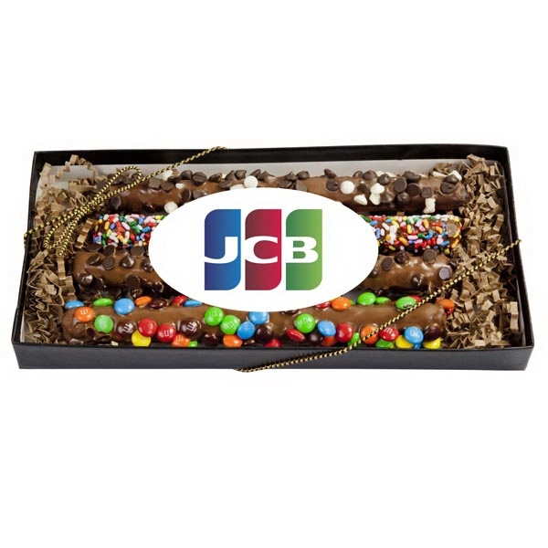 Gift box containing 4 pretzels decorated with a full color label,... from ASI 44900 NC Custom (CI/Lanco) / Lanco