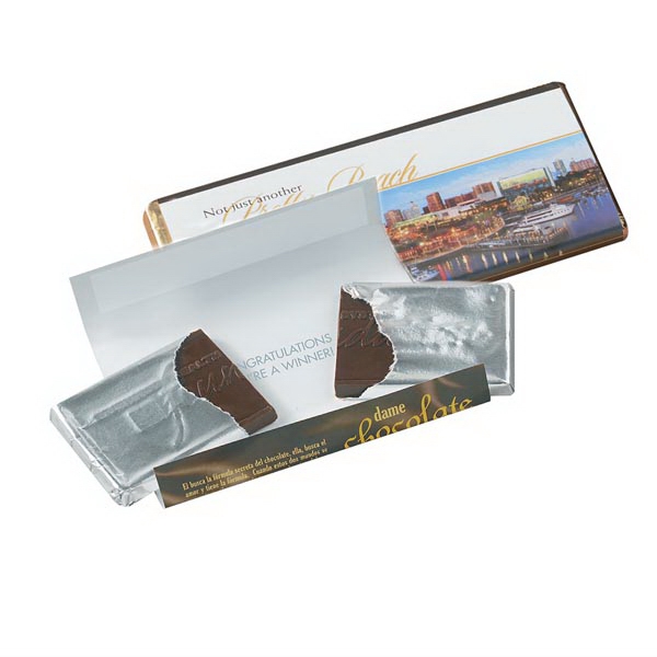Chocolate bar in stock valentine design wrapper, 1 3/4 oz.... from ASI 44900 NC Custom (CI/Lanco) / Chocolate Inn/Taylor & Grant