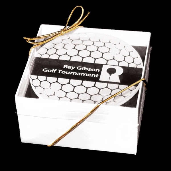 4 piece acrylic coaster set with customization.... from ASI 72521 Morris Magnets / Laser Etch Line