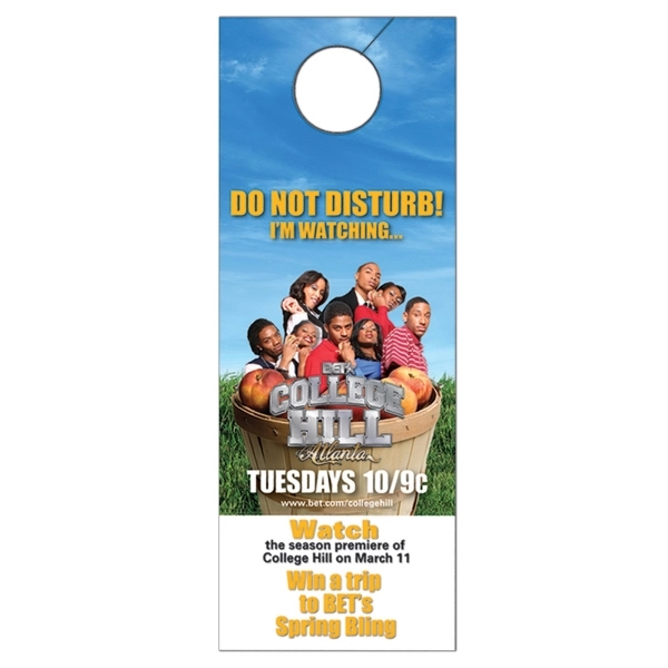 Doorknob hanger. Made from 14 pt., white poster board, 3 3/8"... from ASI 67620 Lion Circle Corp / Lion/Circle