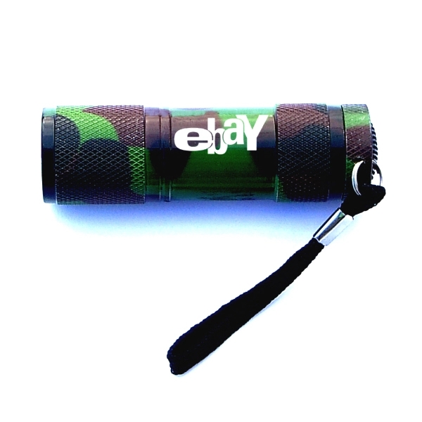 Camouflage metal LED flashlight with Batteries... from ASI 74585 Nu Promo International / Nu Promo Line