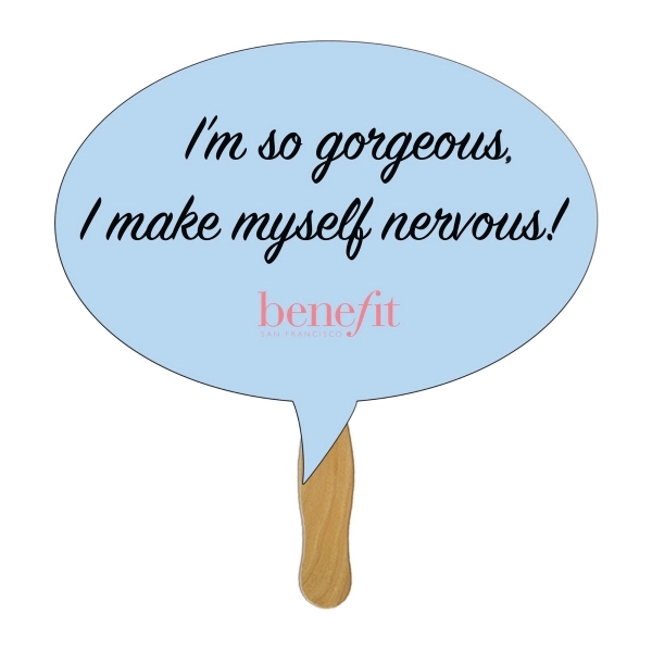 Thought bubble shaped digital economy fans with double sided film lamination.... from ASI 67620 Lion Circle Corp / Lion/Circle