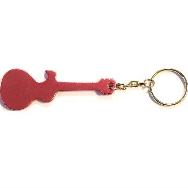 Guitar shaped aluminum bottle opener with key chain.... from ASI 74585 Nu Promo International / Nu Promo Line