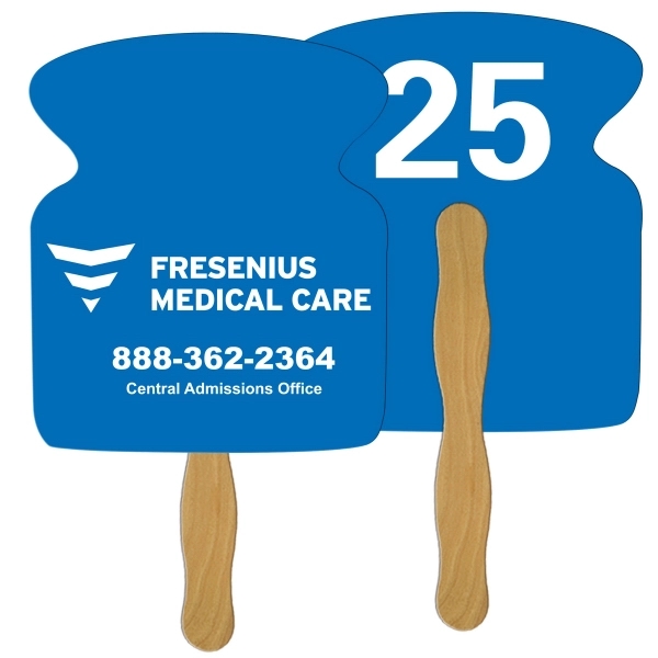 Digital printed apothecary jar shape auction fan with visible wooden stick.... from ASI 67620 Lion Circle Corp / Lion/Circle