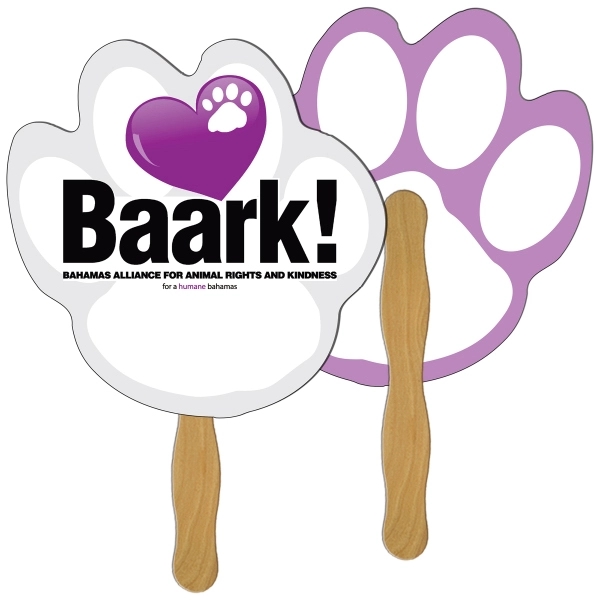 Paw print shape fast fan with wooden stick.... from ASI 67620 Lion Circle Corp / Lion/Circle