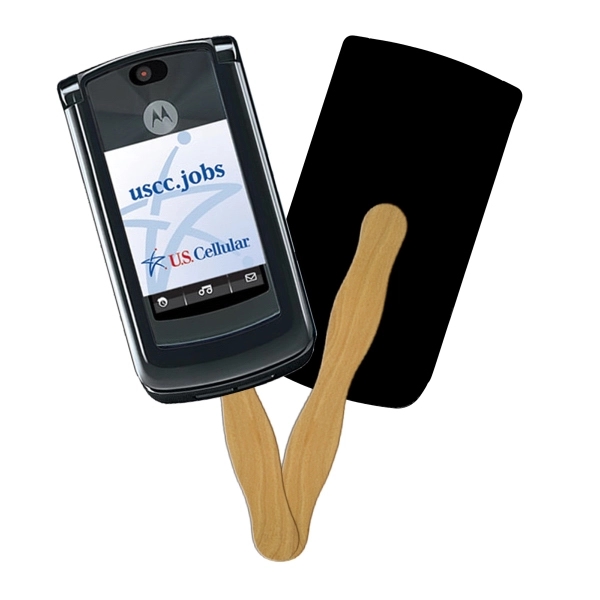 Cell phone shape fast fan with wooden stick.... from ASI 67620 Lion Circle Corp / Lion/Circle