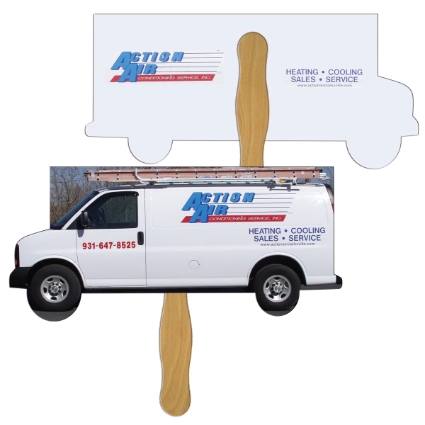 Moving truck shaped digital economy fans with double sided film lamination.... from ASI 67620 Lion Circle Corp / Lion/Circle