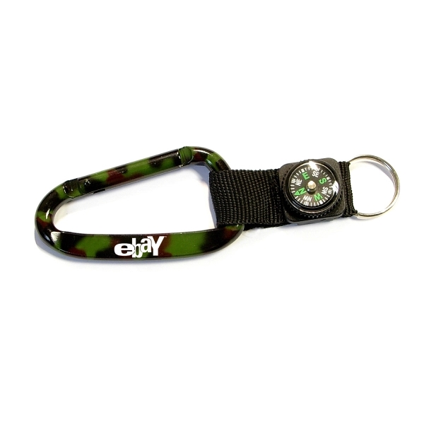 Camouflage Carabiner with Compass... from ASI 74585 Nu Promo International / Nu Promo Line