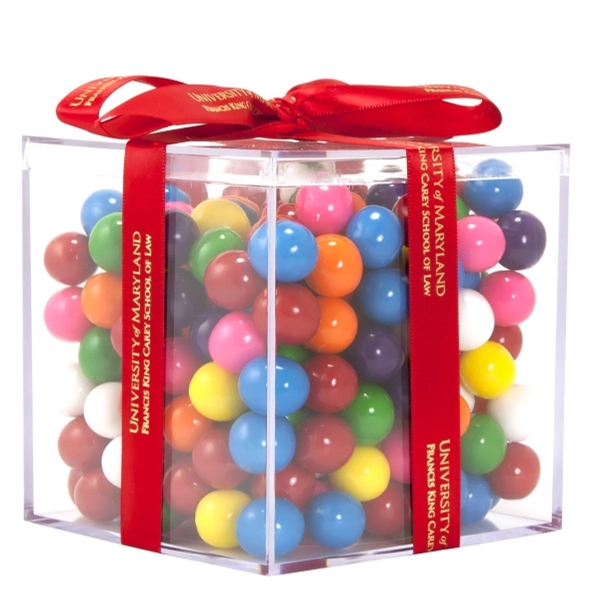 A Clear Cut Promotional Product, Acrylic cube with malt balls.... from ASI 44900 NC Custom (CI/Lanco) / Lanco