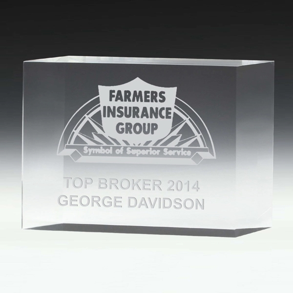 6 1/2" x 4" freestanding acrylic award with 1 1/4" thickness.... from ASI 62660 Innovation Line