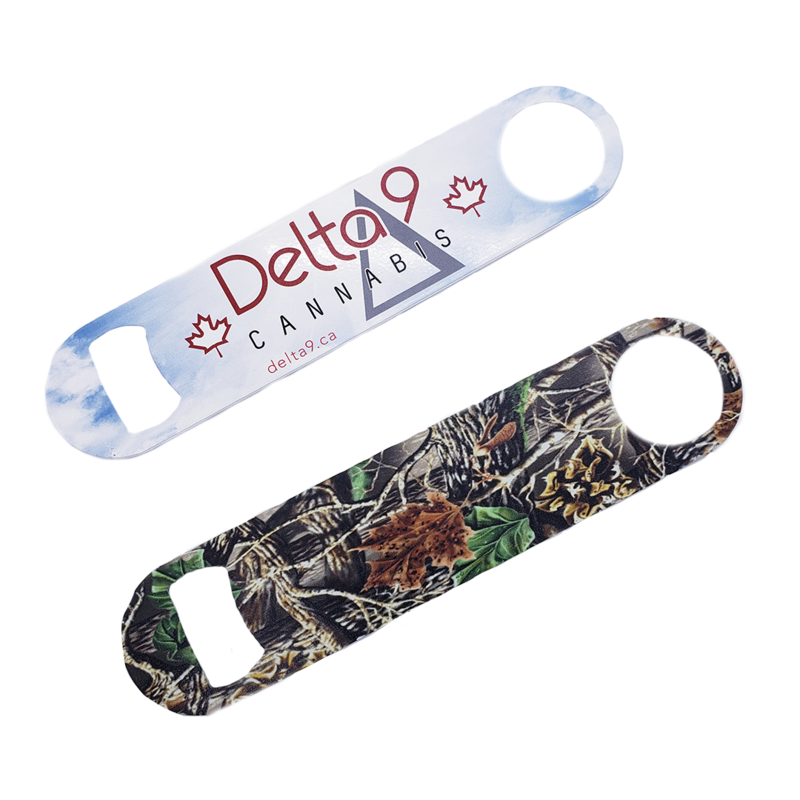 Double-sided, powder coated bottle opener with metallic glitter finish.... from ASI 76797 Pelican Graphics / Pelican Lures