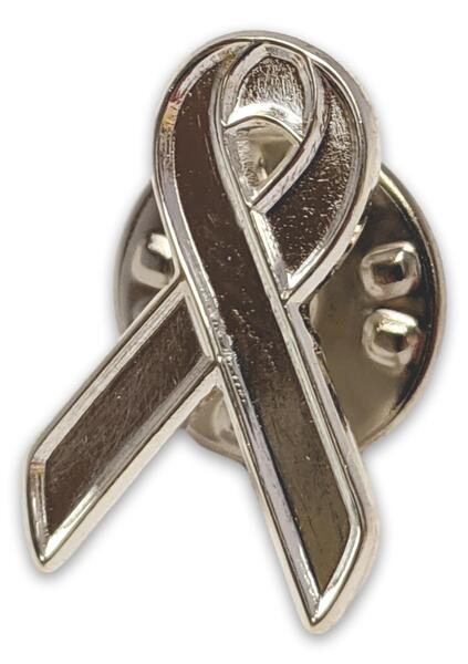 All Silver Awareness / Support Ribbon Lapel Pin