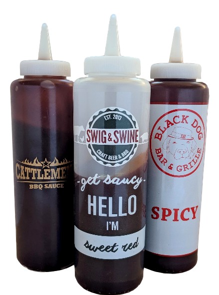 Recyclable Food Safe 12 oz. condiment bottle with optional spout tip.... from ASI 67075 Leprechaun Promotions, LLC / Leprechaun Promotions