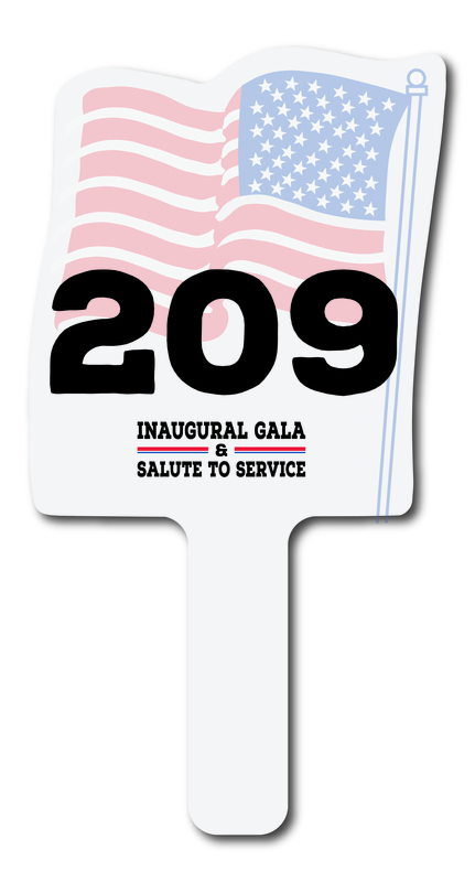 Custom shaped corrugated plastic bidder auction paddles / hand fans with... from ASI 54322 FireSprint Printing