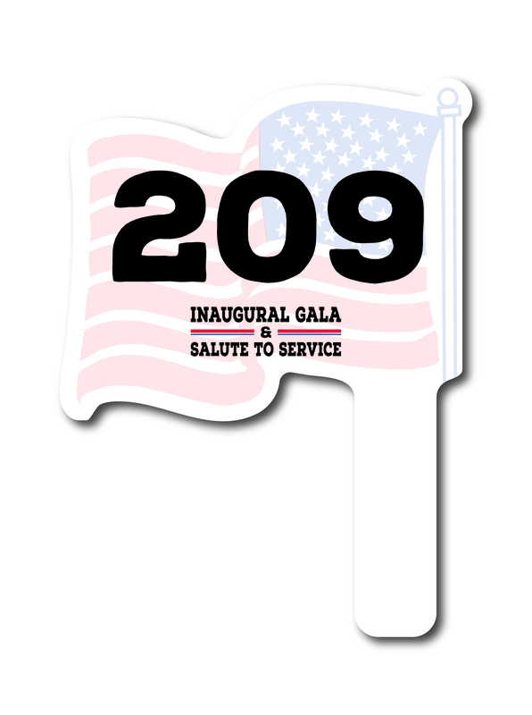 Custom shaped corrugated plastic bidder auction paddles / hand fans with... from ASI 54322 FireSprint Printing