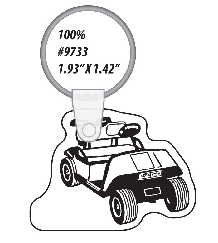 Golf Cart Shaped Keychains & Keyrings... from ASI 56100 Gemini Ind Inc / Gemini Line™