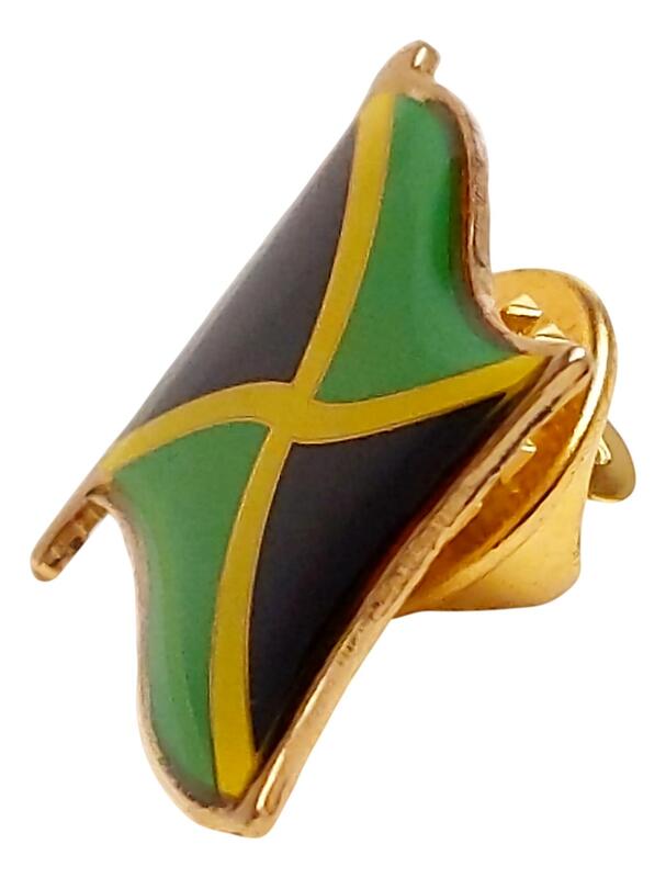 Metal & Enamel Jamaica Flag Pin with Butterfly Clasp