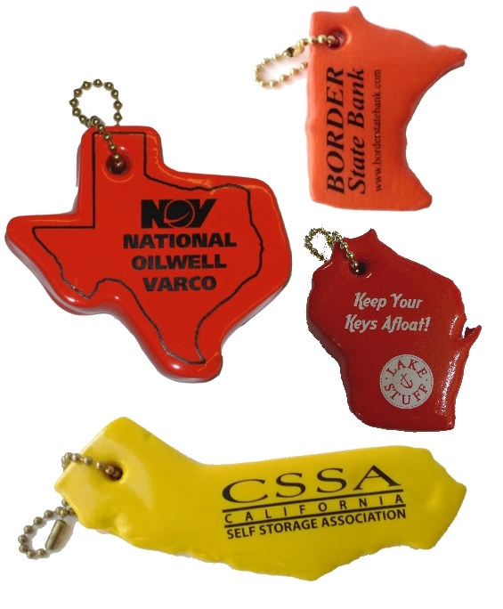 State Shaped Floating Key Chain... from ASI 79970 Pro-Sports Foam Products