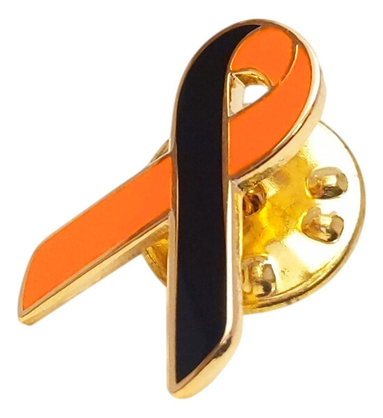Black and Orange Ribbon Lapel Pin