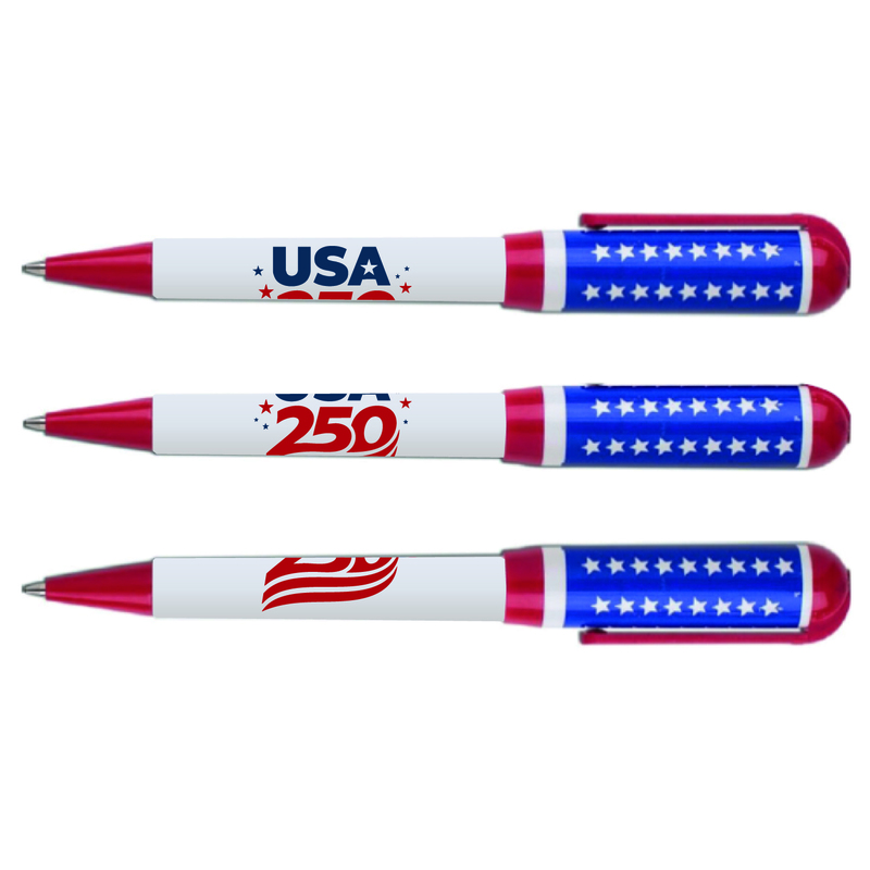 Twist action retractable pen with pre-decorated cap design... from ASI 58805 HPC Global