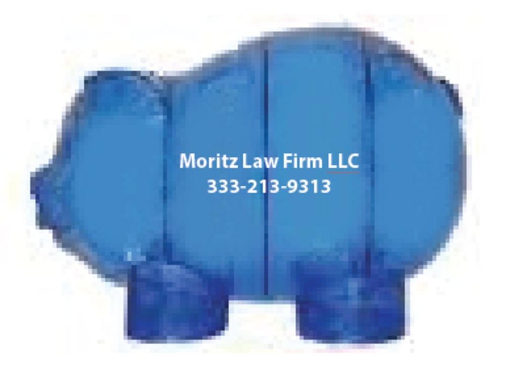 Translucent pig bank with four separate compartments.