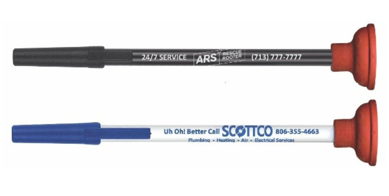 Pens with Rubber Toilet Plunger Shaped End - Plumber Pens